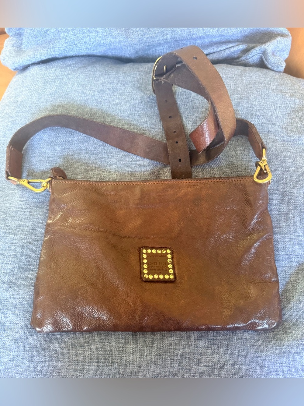 Campomaggi Crossbody bag "Edera" in dark brown woven leather - Picture 8 of 12